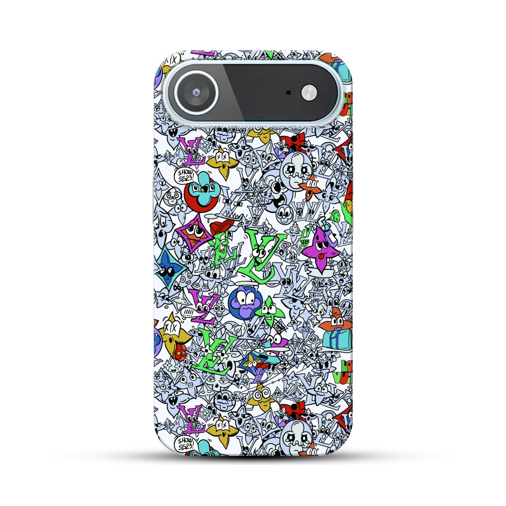 カラフルな落書きパターン iPhone Airオリジナルハードケース