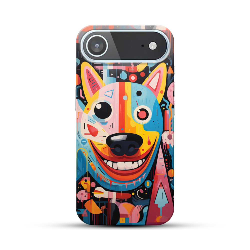 カラフルな笑顔の犬 iPhone Airオリジナルハードケース