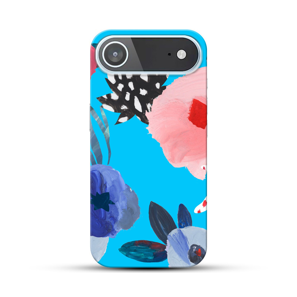 カラフルな抽象花模様 iPhone Airオリジナルハードケース