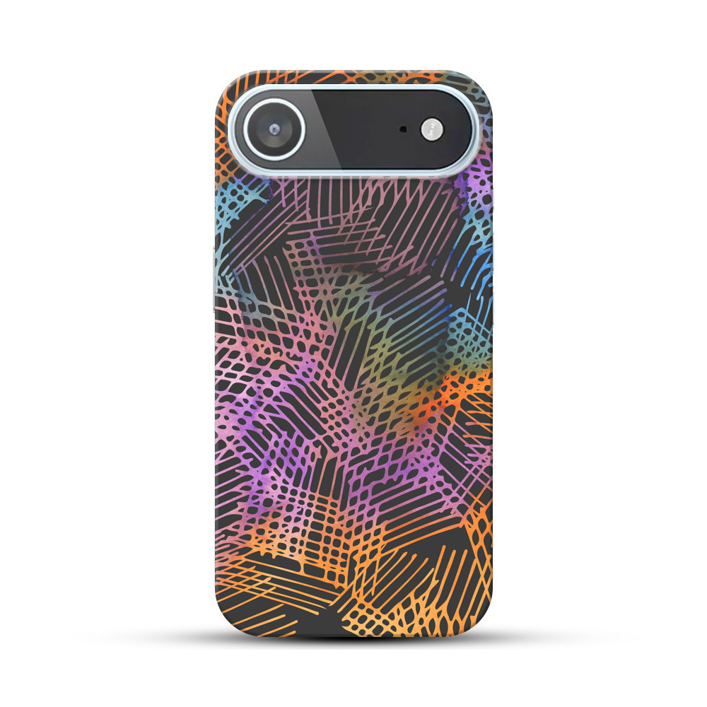 カラフルな抽象格子模様 iPhone Airオリジナルハードケース