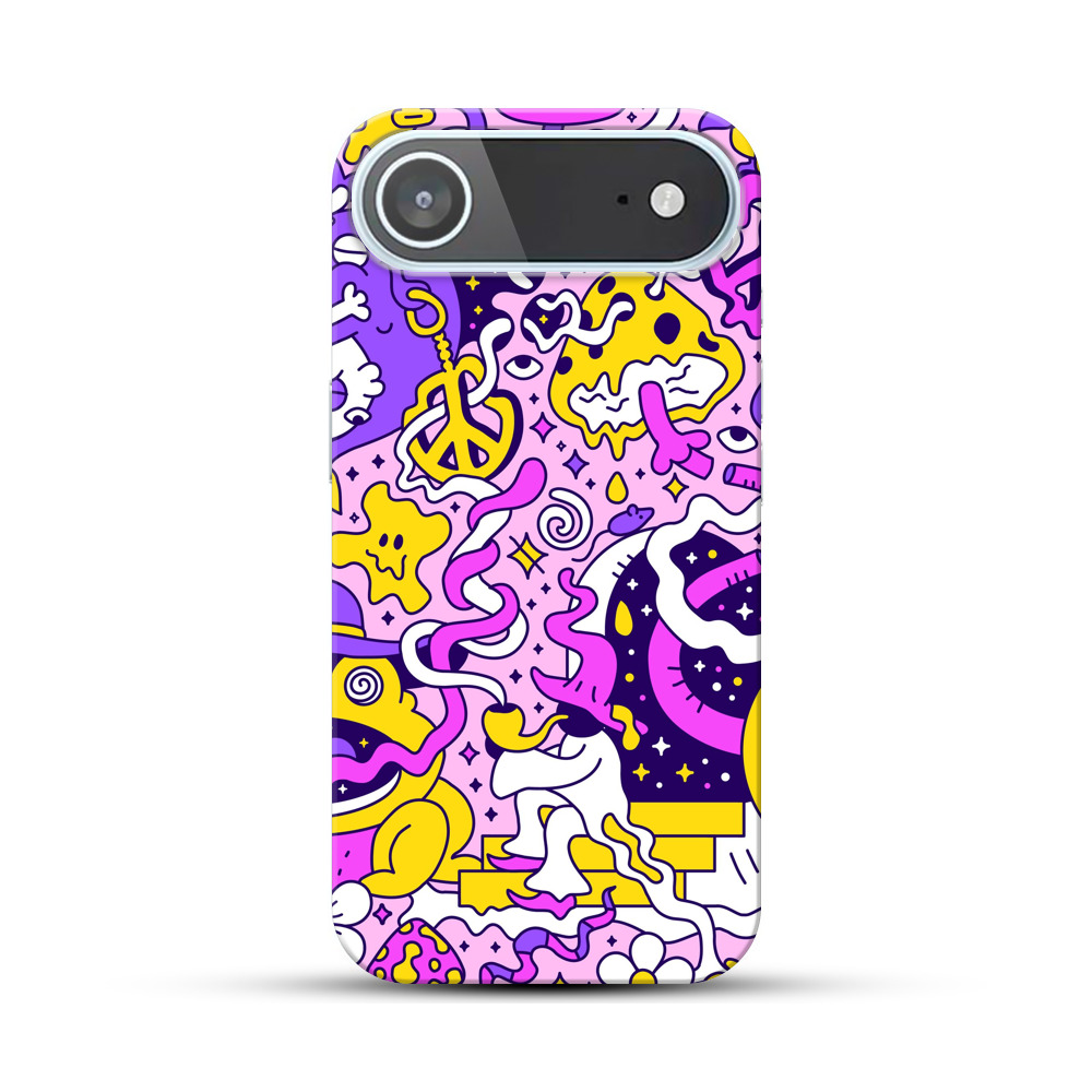 カラフルな不思議キャラクターの集合 iPhone Airオリジナルハードケース