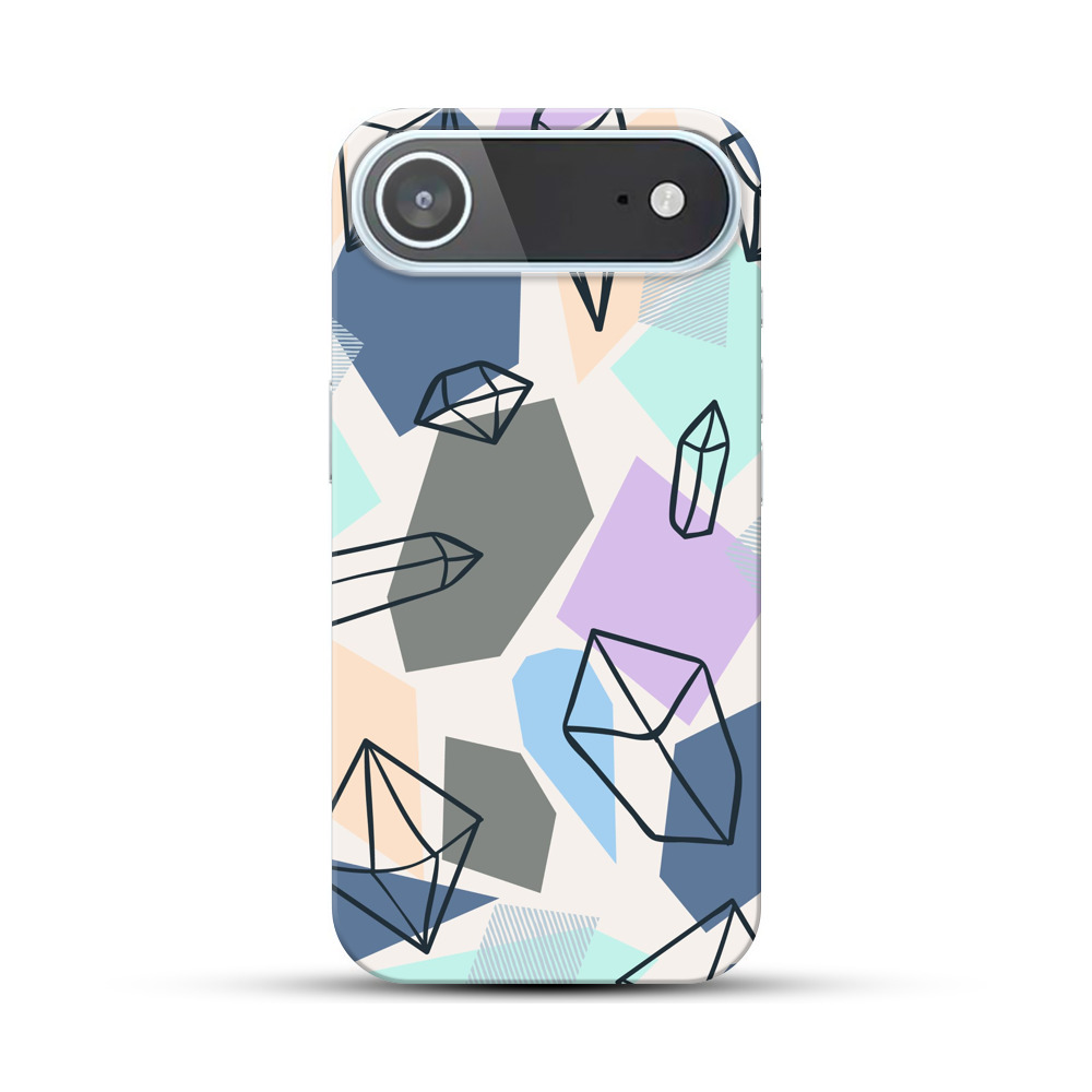 カラフルな幾何学クリスタルパターン iPhone Airオリジナルハードケース