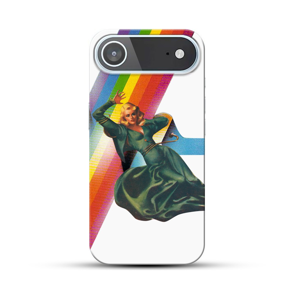 カラフルなレインボーのアート iPhone Airオリジナルハードケース