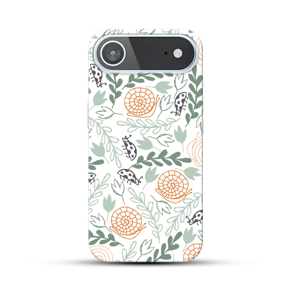 カタツムリとてんとう虫のパターン iPhone Airオリジナルハードケース