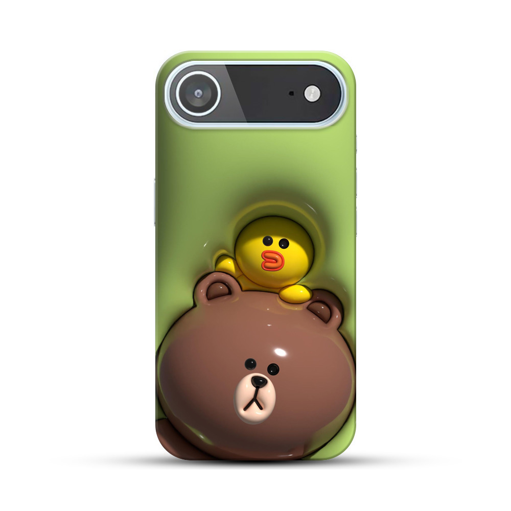 かわいいアヒルとクマ iPhone Airオリジナルハードケース