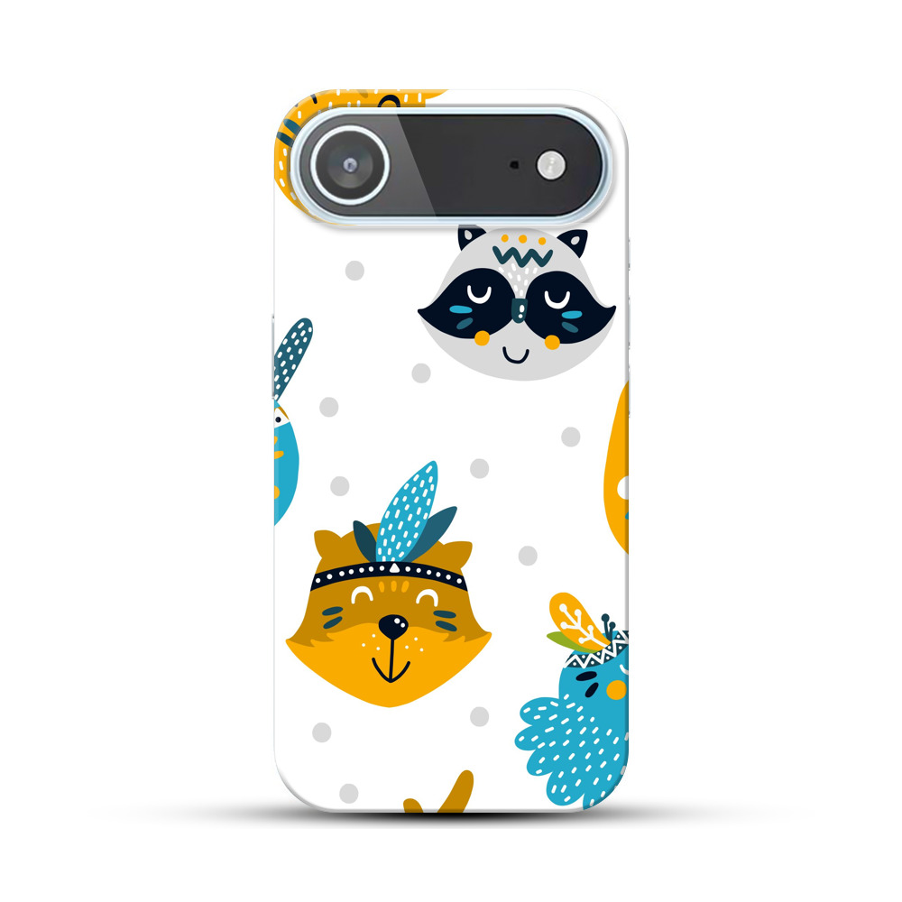 かわいい動物の顔のパターン iPhone Airオリジナルハードケース