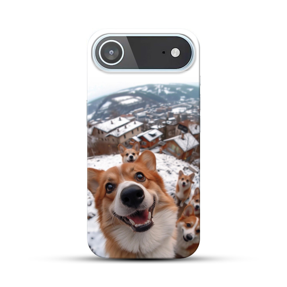 コーギー犬と雪景色 iPhone Airオリジナルハードケース