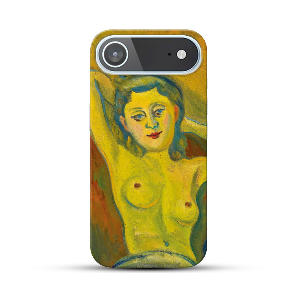 黄緑色のヌードポートレート iPhone Airオリジナルハードケース