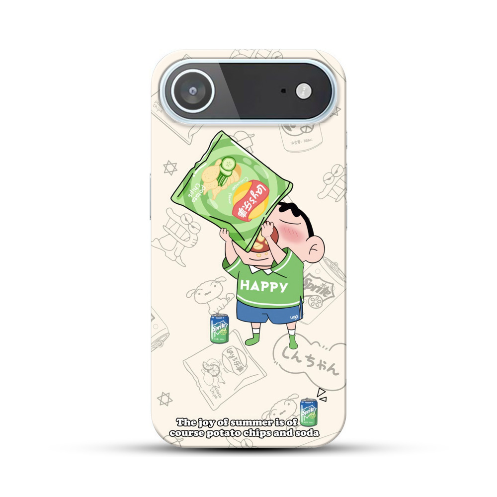 大きなポテトチップスを食べる子供 iPhone Airオリジナルハードケース