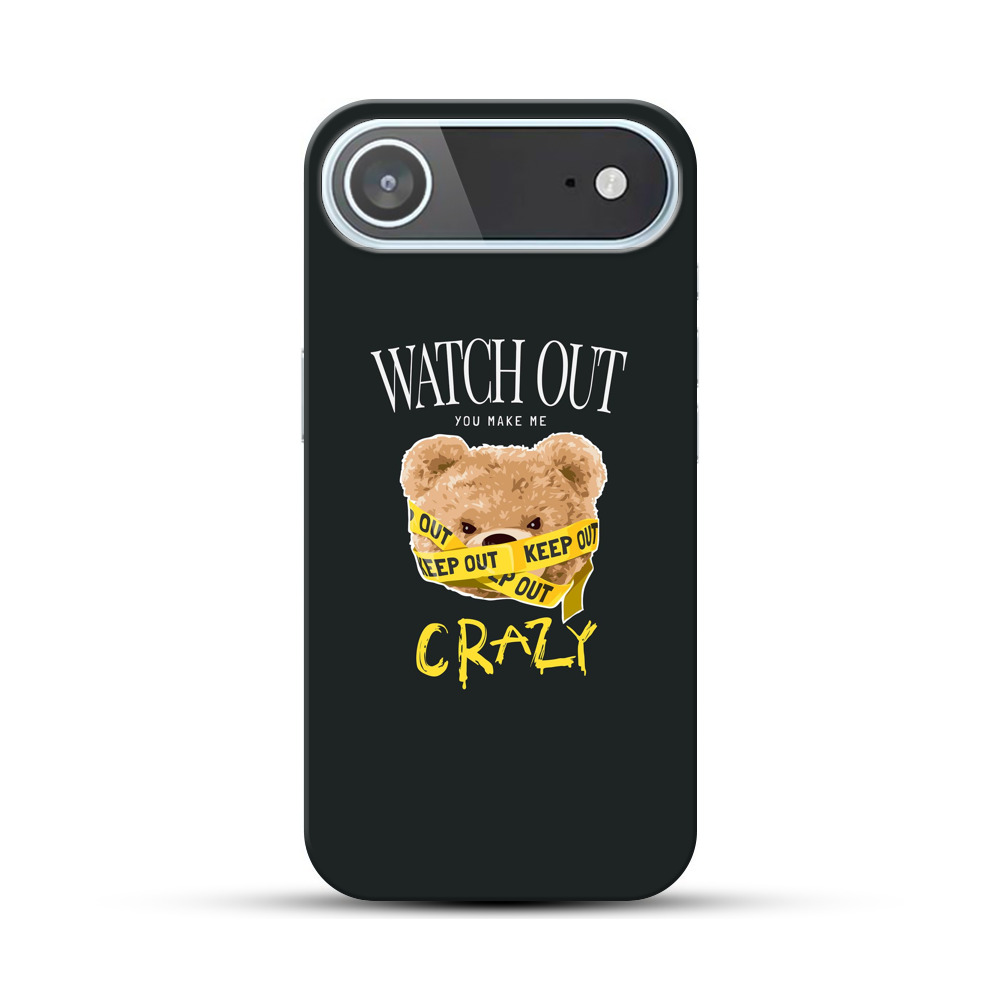 クレイジーなクマのイラスト iPhone Airオリジナルハードケース