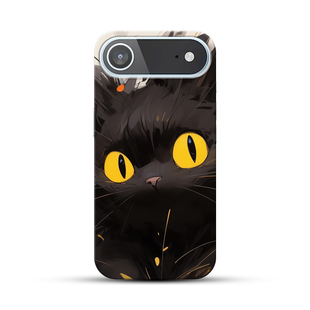 ふわふわの黒猫 iPhone Airオリジナルハードケース