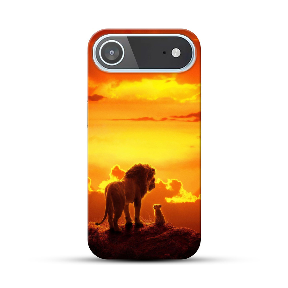 ライオン親子と夕日 iPhone Airオリジナルハードケース