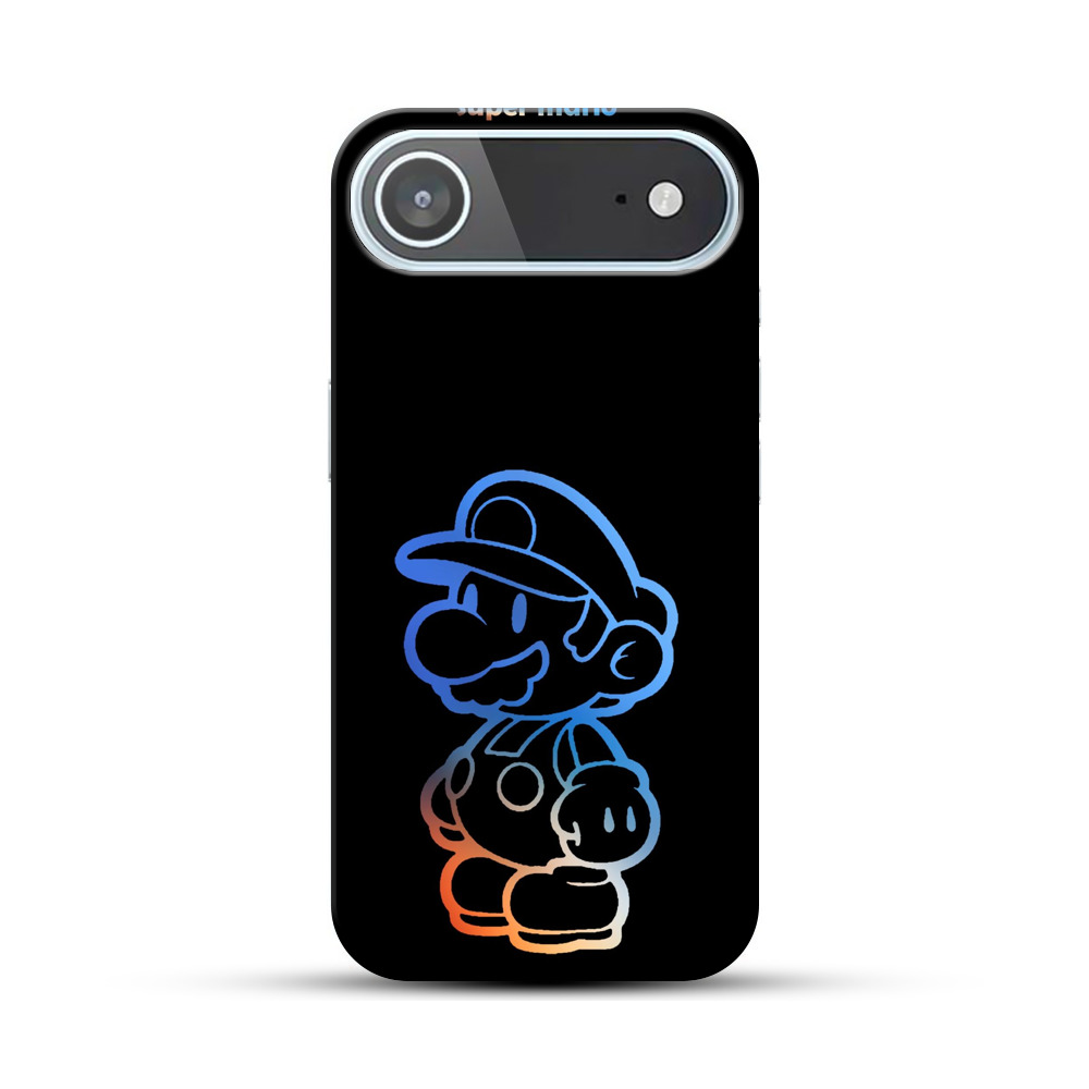 青色マリオシルエット iPhone Airオリジナルハードケース