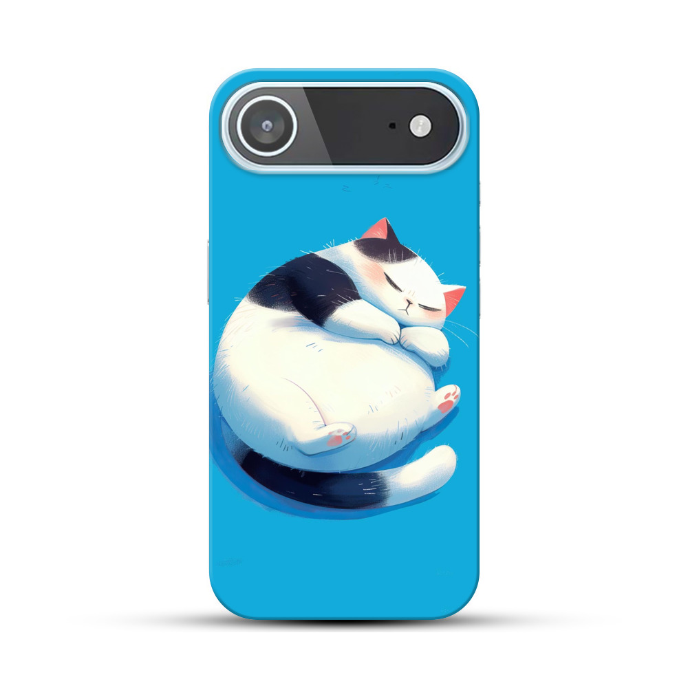 丸いかわいい寝る猫 iPhone Airオリジナルハードケース