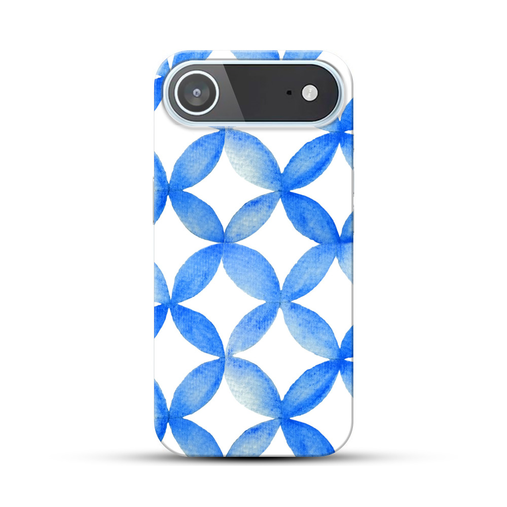 水色の花模様 iPhone Airオリジナルハードケース