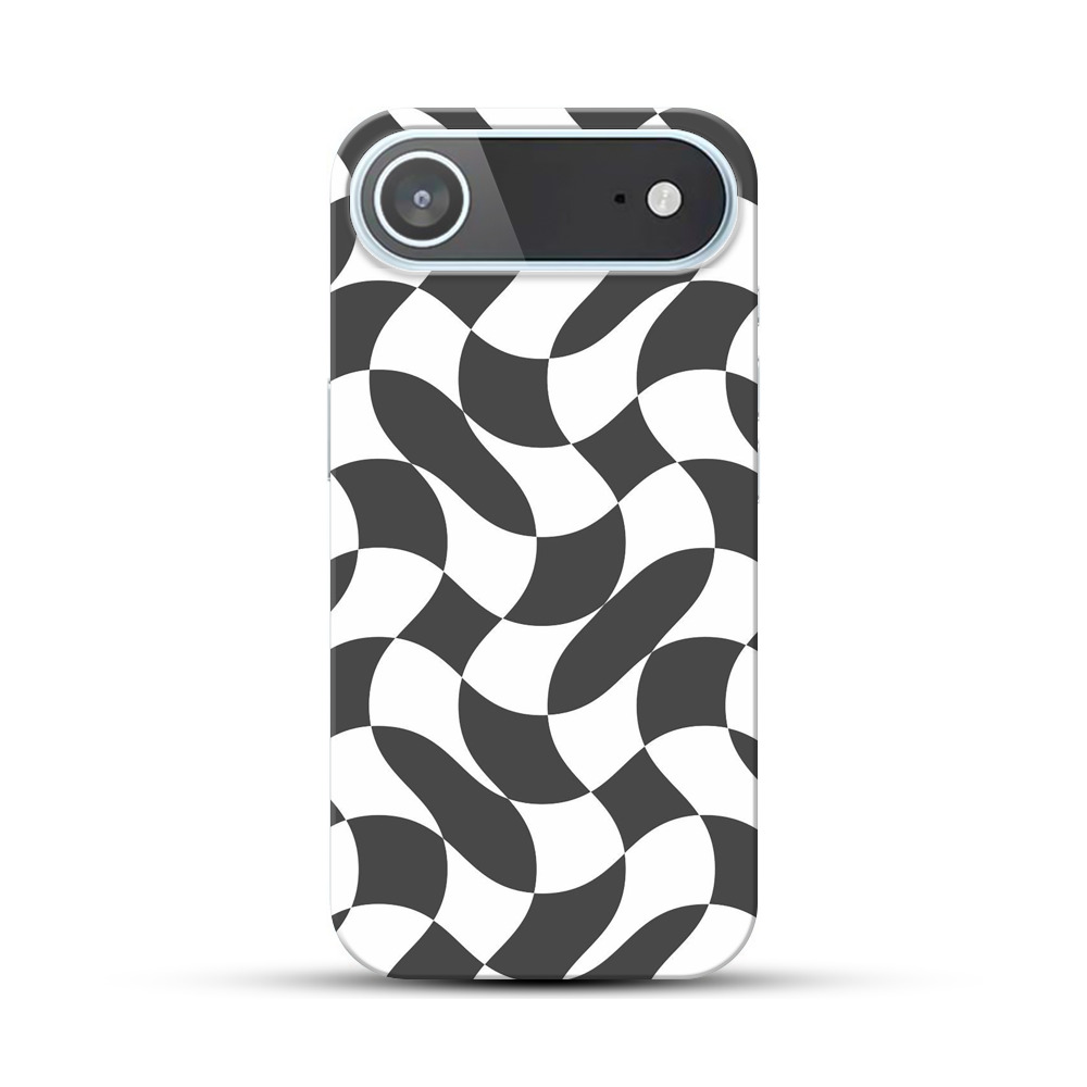 モノクロの幾何学模様 iPhone Airオリジナルハードケース