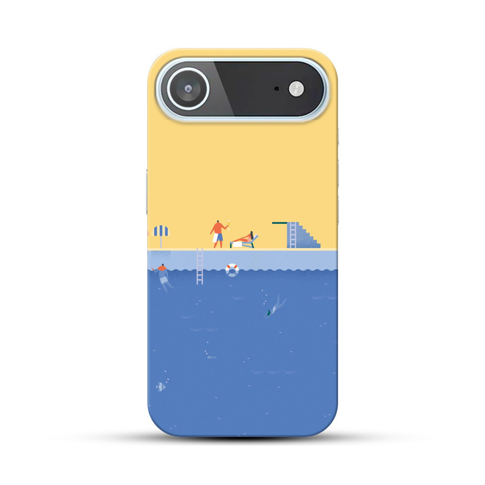 夏の海と水中スイマー iPhone Airオリジナルハードケース