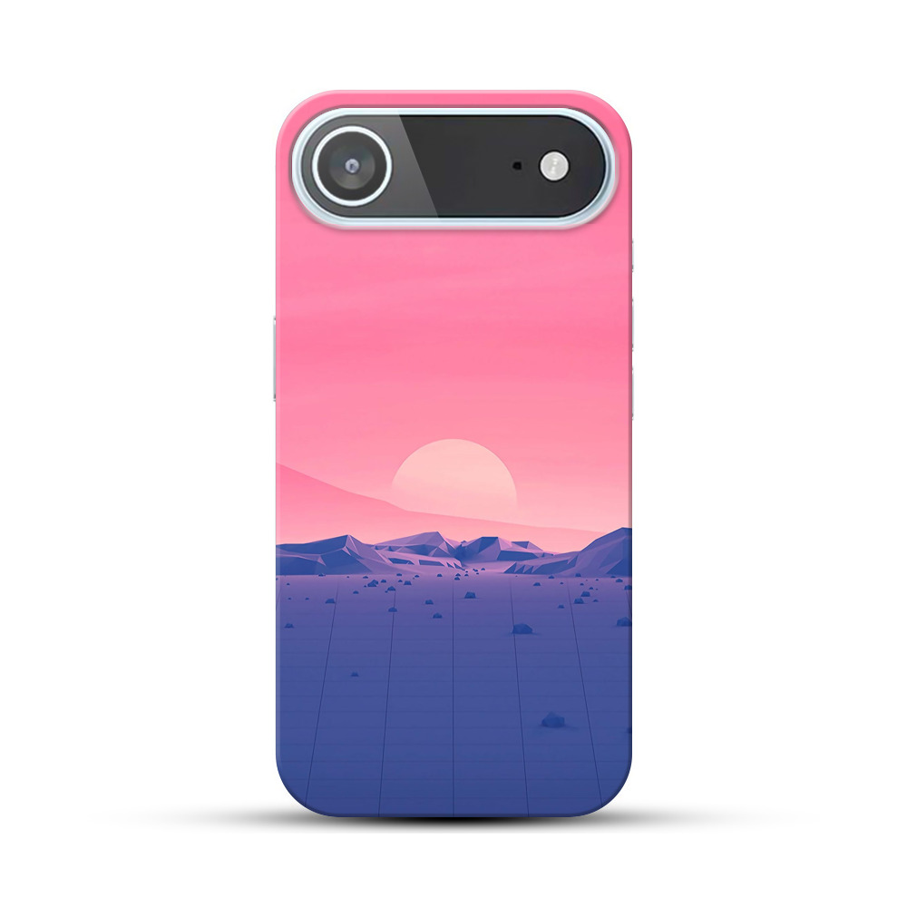 ピンク夕焼けの山景色 iPhone Airオリジナルハードケース