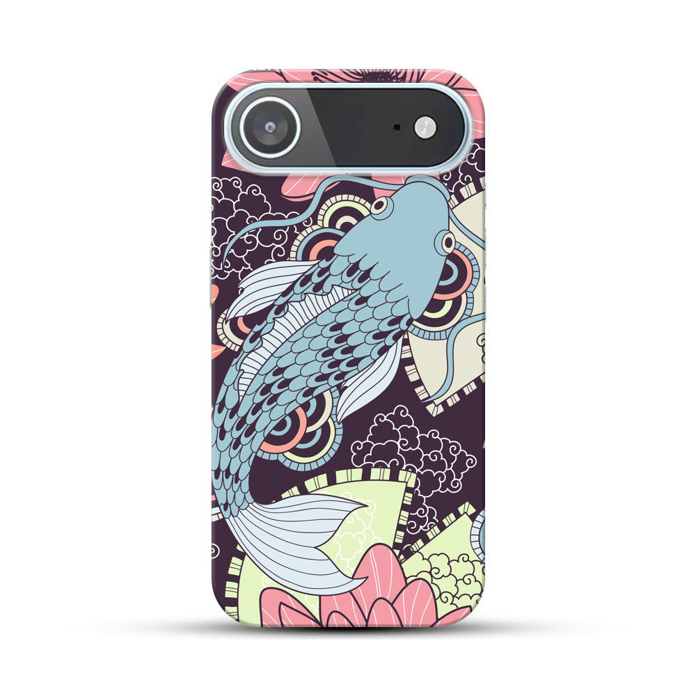 蓮と鯉のパターン iPhone Airオリジナルハードケース