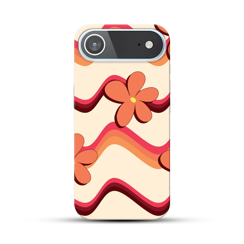 レトロフラワーパターン iPhone Airオリジナルハードケース