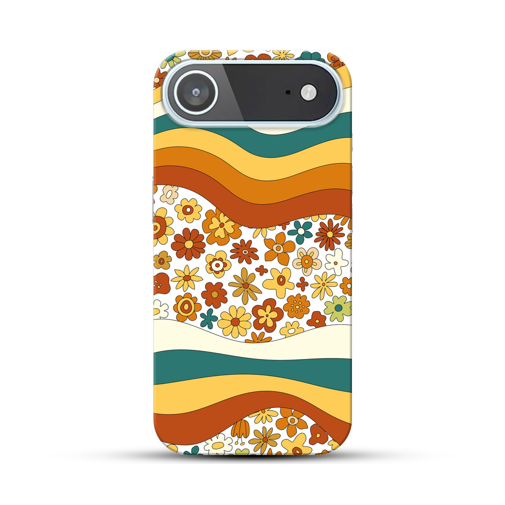 レトロなフローラルパターン iPhone Airオリジナルハードケース