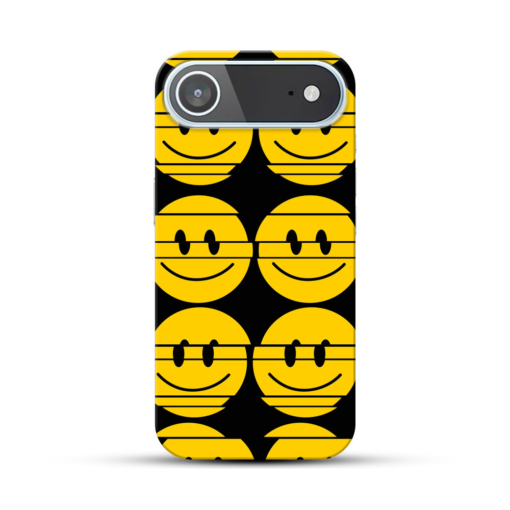 レトロなスマイリーフェイスのパターン iPhone Airオリジナルハードケース