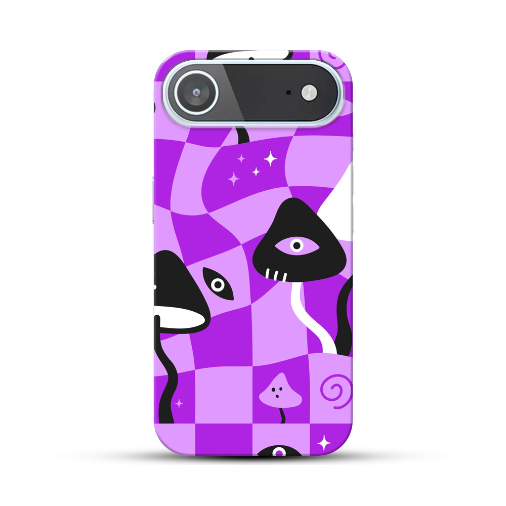 サイケデリックなキノコパターン iPhone Airオリジナルハードケース