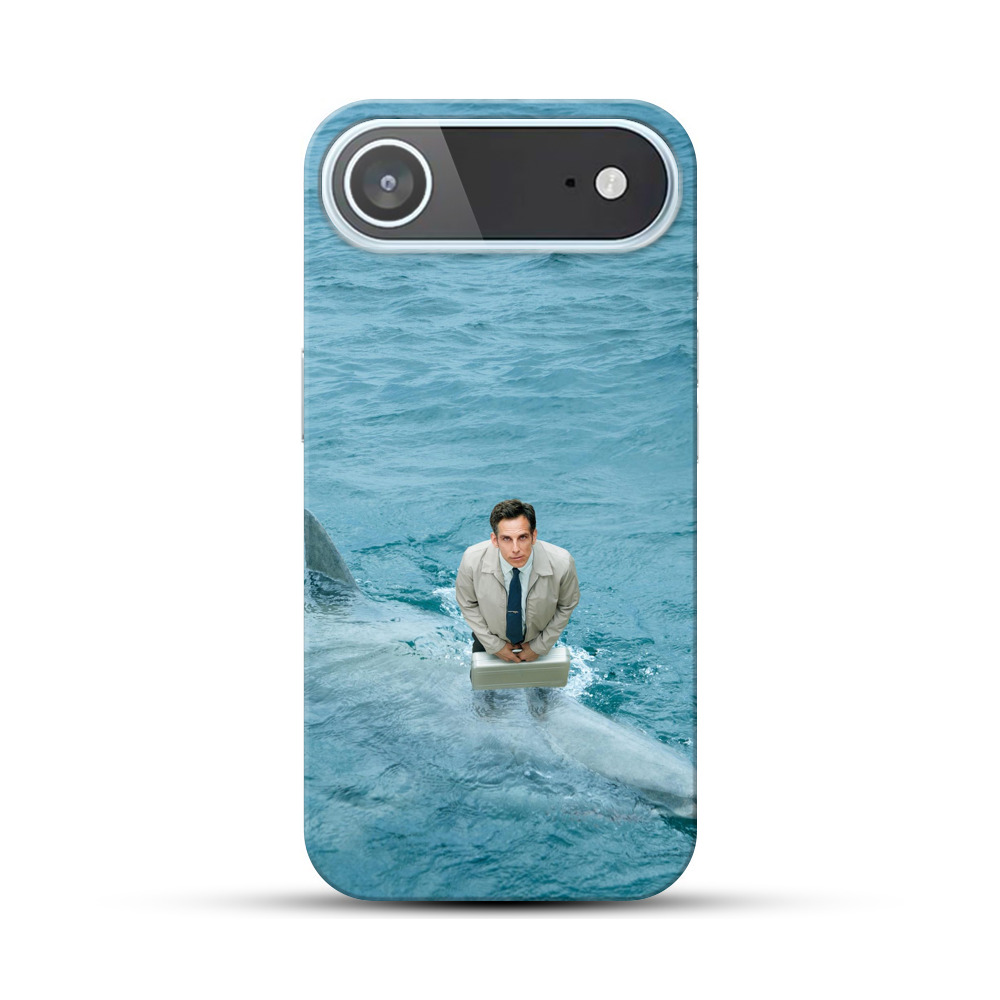 サメの背中に立つ男性 iPhone Airオリジナルハードケース