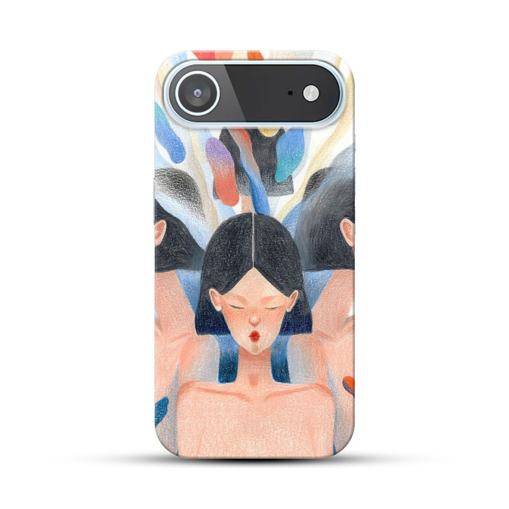 三面の女性と色彩の広がり iPhone Airオリジナルハードケース