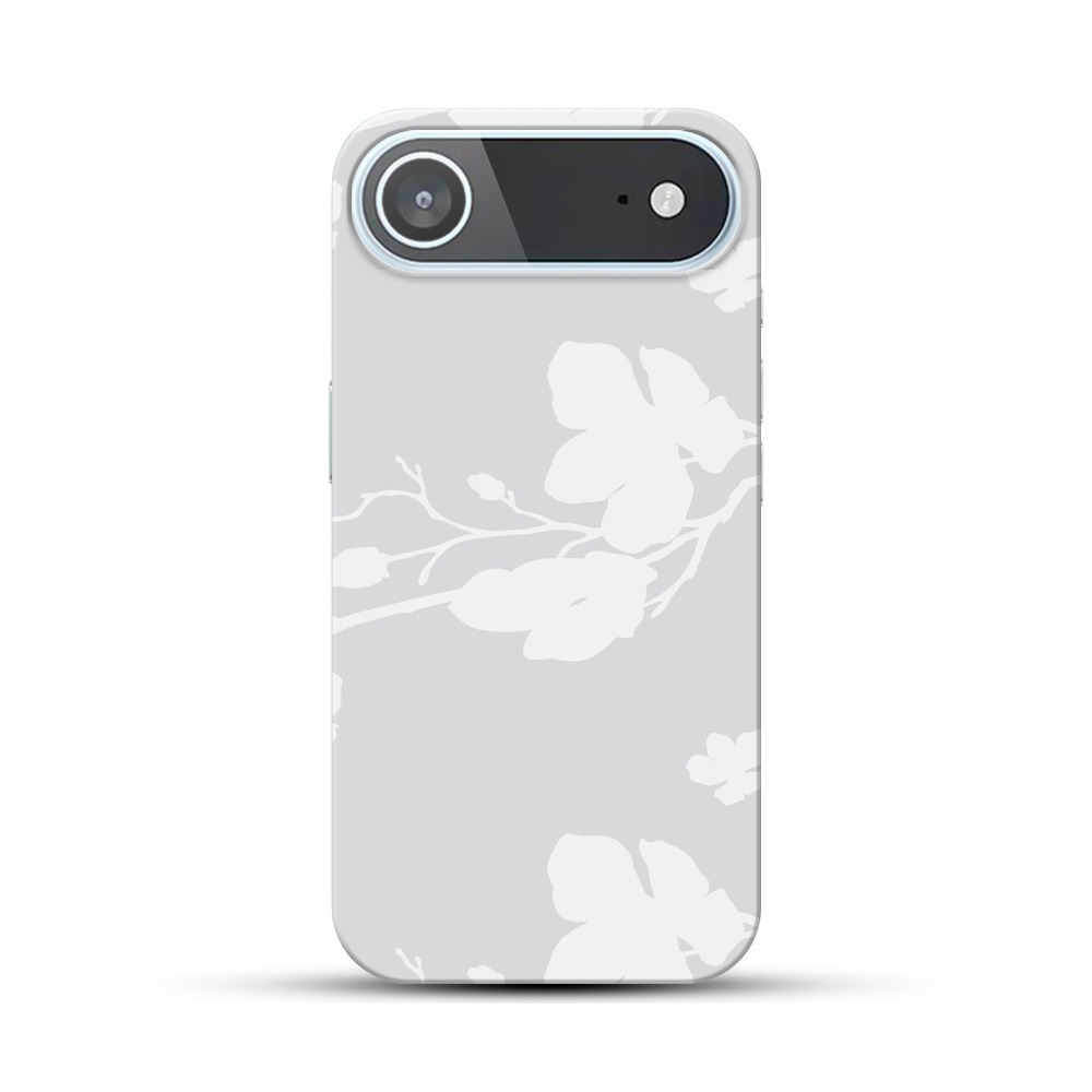 白い花のパターン iPhone Airオリジナルハードケース