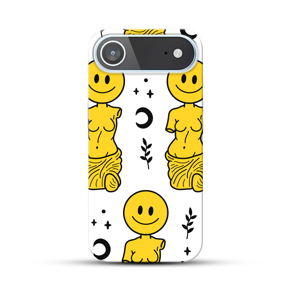 スマイルフェイスとヴィーナス像のパターン iPhone Airオリジナルハードケース