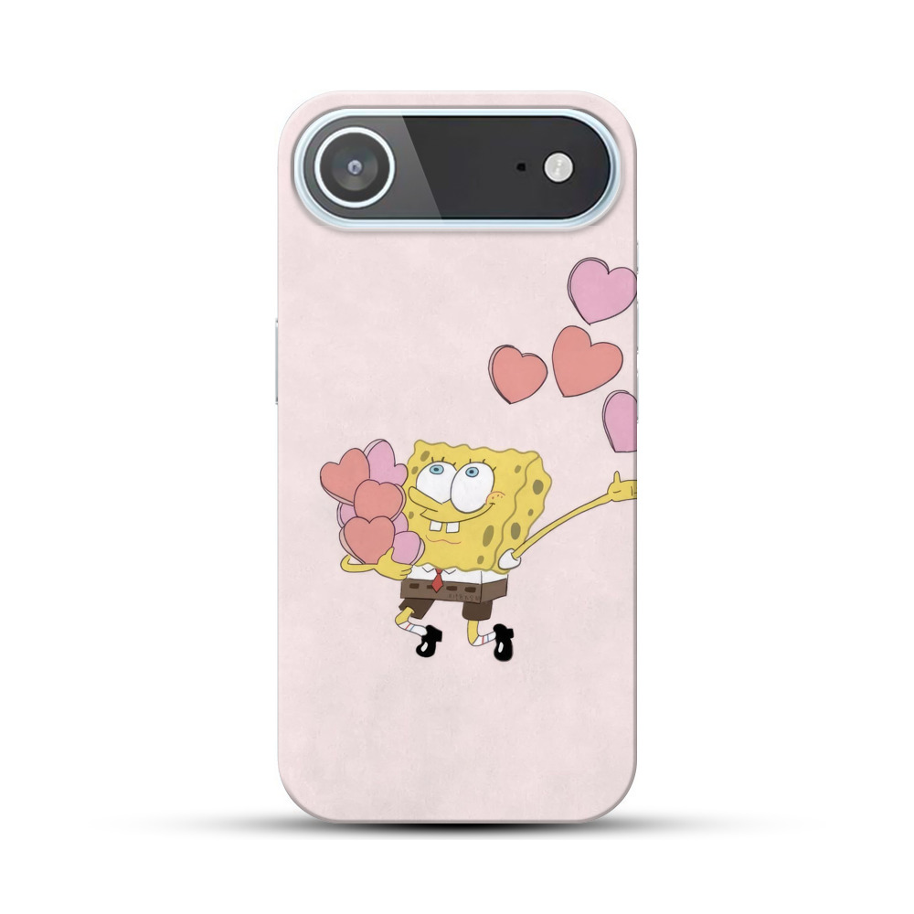 スポンジボブとハート iPhone Airオリジナルハードケース