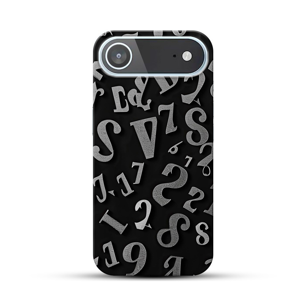数字と英字のモノクロ iPhone Airオリジナルハードケース