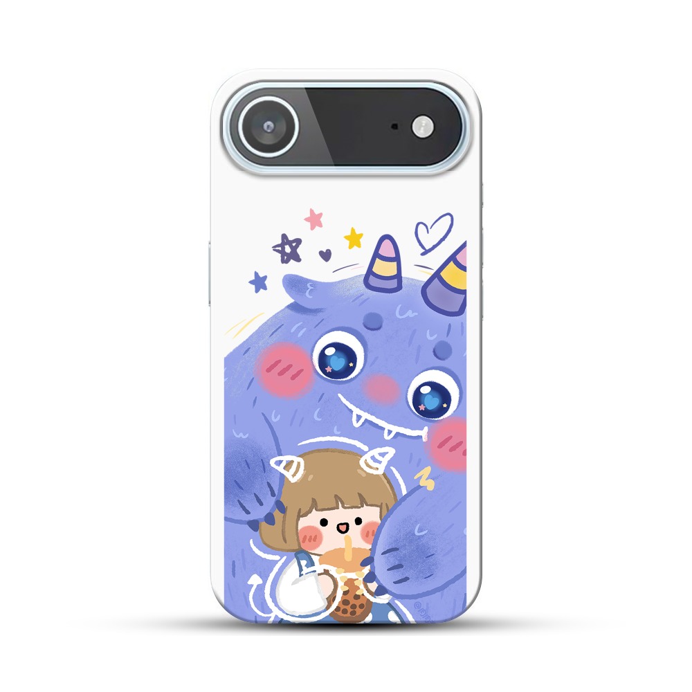 タピオカを飲む少女とモンスター iPhone Airオリジナルハードケース