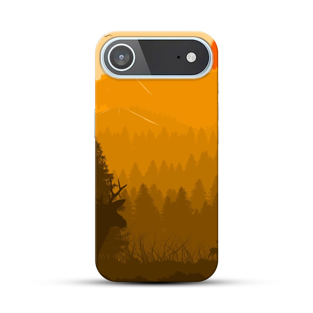 黄昏の山とシカ iPhone Airオリジナルハードケース