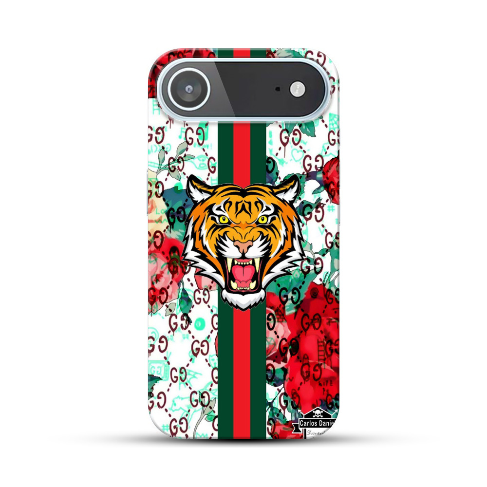 虎とバラのデザイン iPhone Airオリジナルハードケース