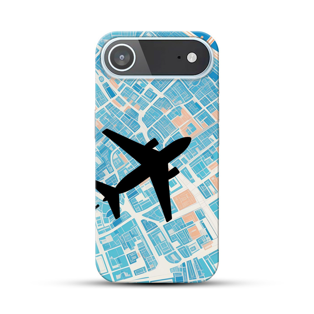 都市地図と飛行機 iPhone Airオリジナルハードケース
