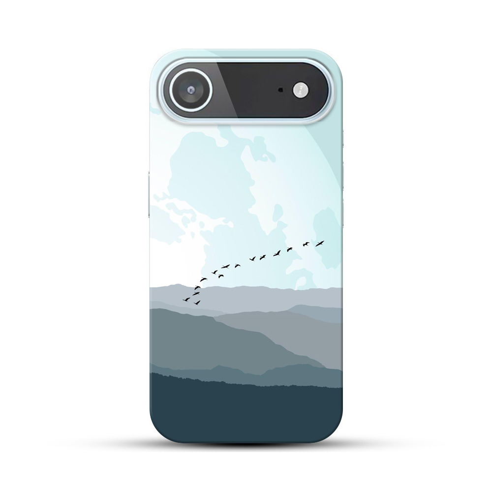 月と飛ぶ鳥の群れ iPhone Airオリジナルハードケース