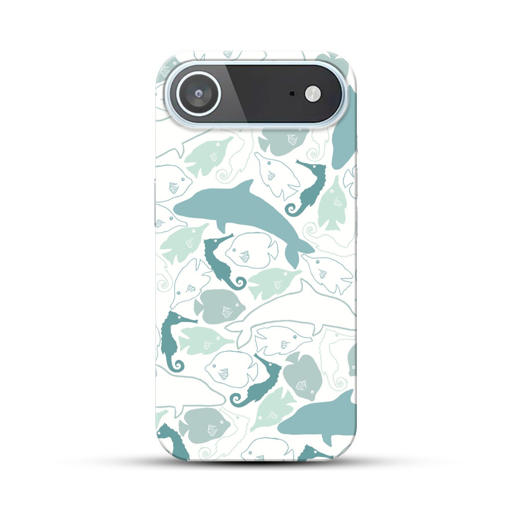 海の生き物のパターン iPhone Airオリジナルハードケース