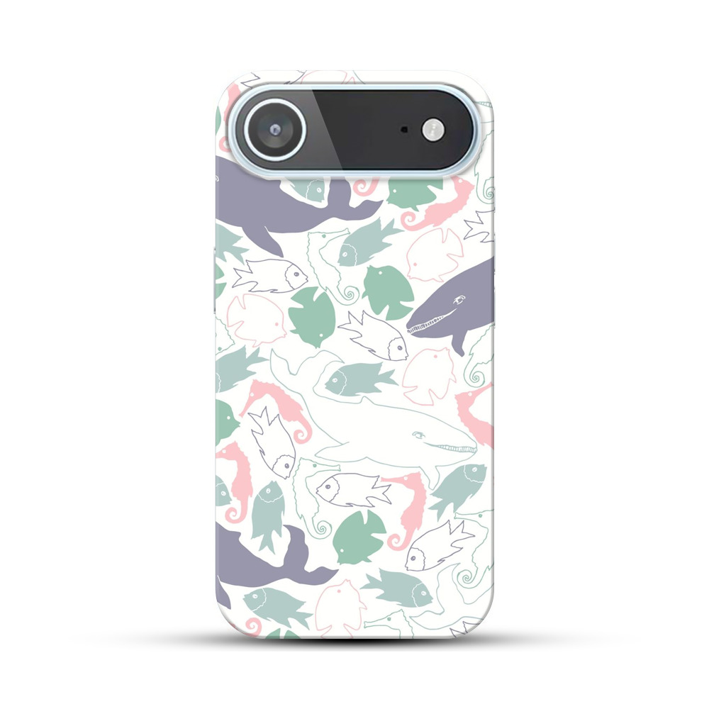 海の生き物パターン iPhone Airオリジナルハードケース