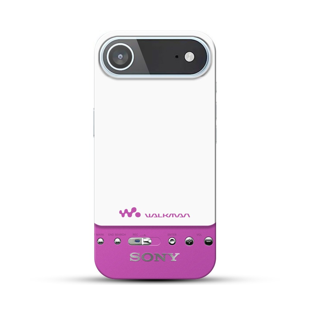 ウォークマン風ピンク黒デザイン iPhone Airオリジナルハードケース