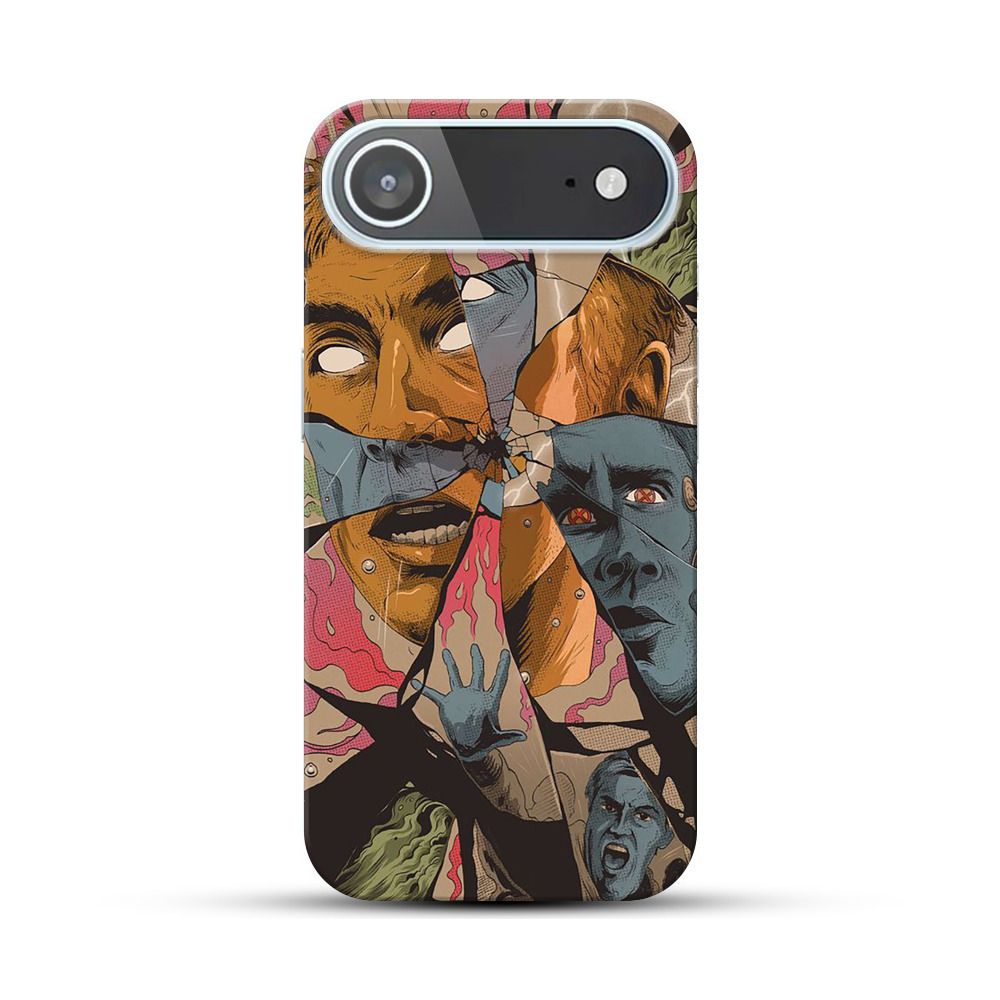 割れた鏡と分裂した顔 iPhone Airオリジナルハードケース