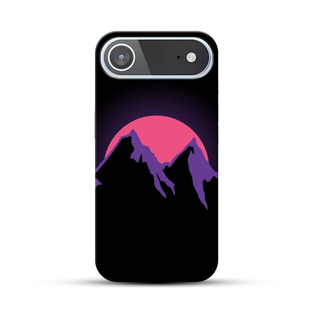 夜の山と赤い月 iPhone Airオリジナルハードケース