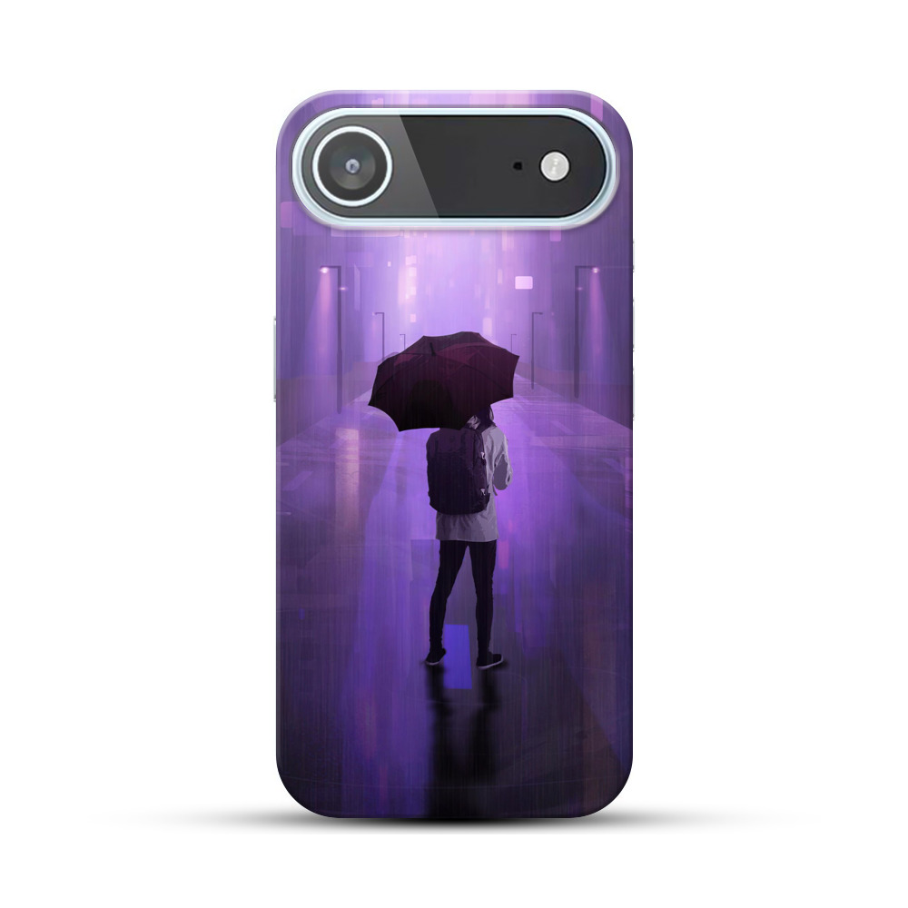 夜の雨と傘の人 iPhone Airオリジナルハードケース