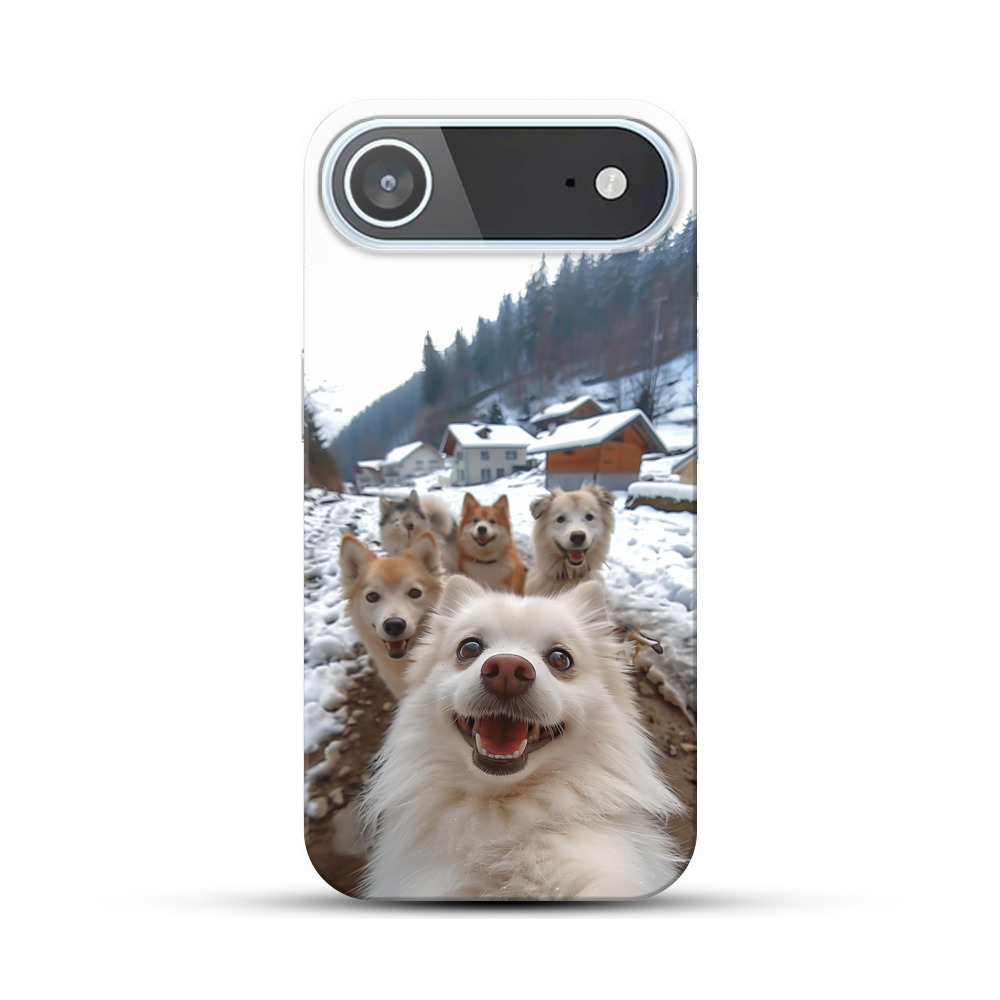 雪の中で5匹の犬 iPhone Airオリジナルハードケース