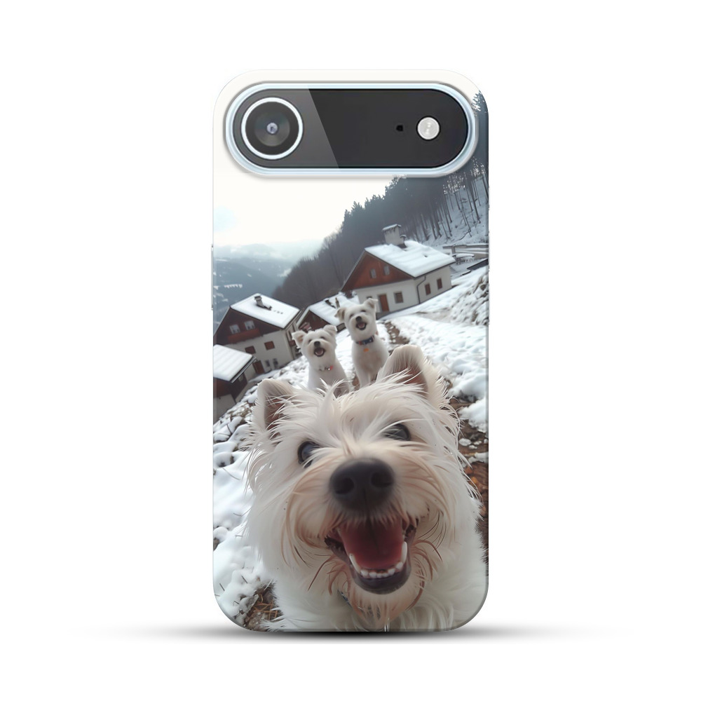 雪景色の白い犬たち iPhone Airオリジナルハードケース