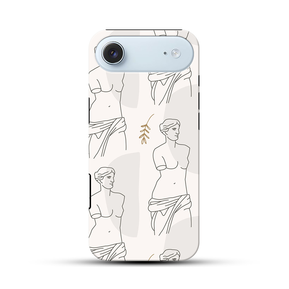 アートな女神の線画パターン iPhone Airオリジナル耐衝撃ケース