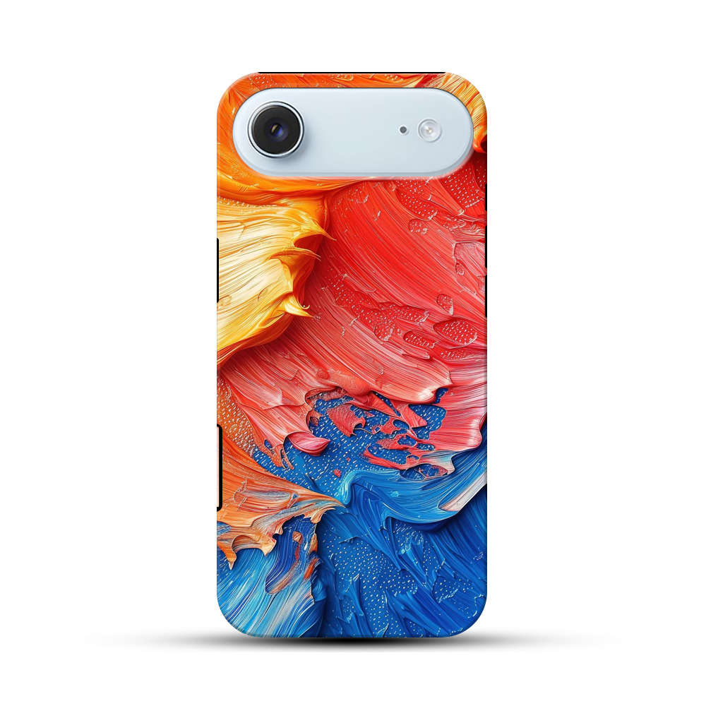 鮮やかな抽象油絵テクスチャ iPhone Airオリジナル耐衝撃ケース