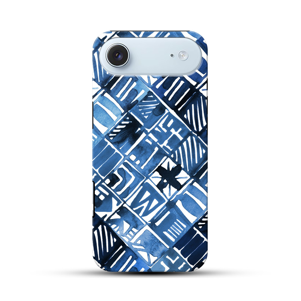 青の幾何学模様 iPhone Airオリジナル耐衝撃ケース