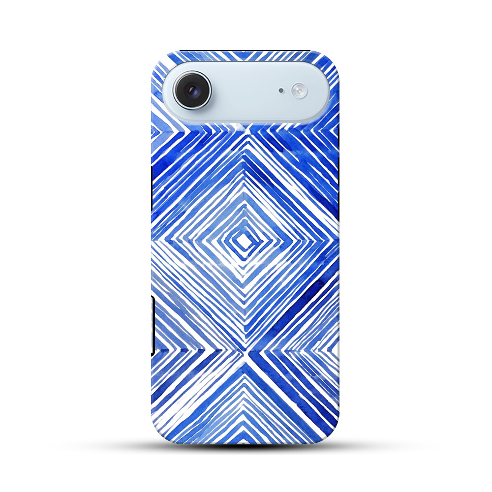 青の幾何学模様 iPhone Airオリジナル耐衝撃ケース